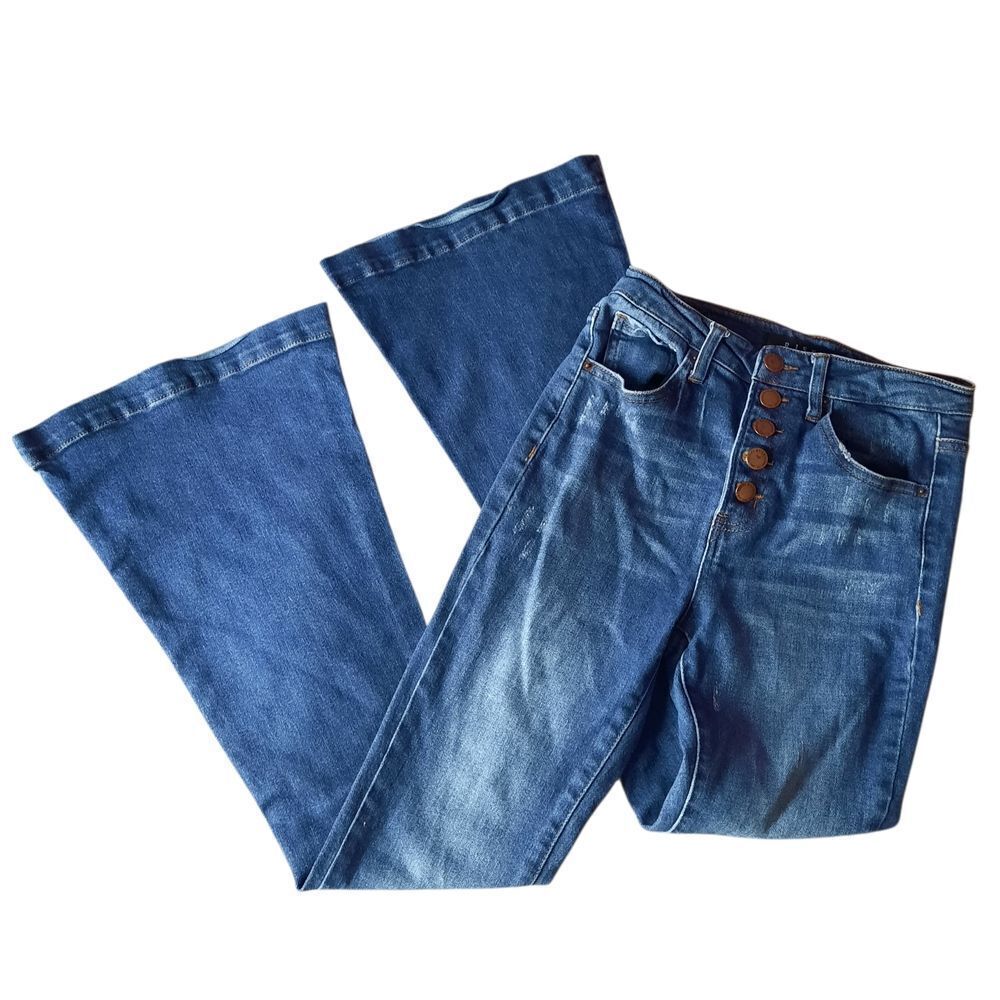 Risen Los Angeles Stylish Blue Wide Leg Jeans